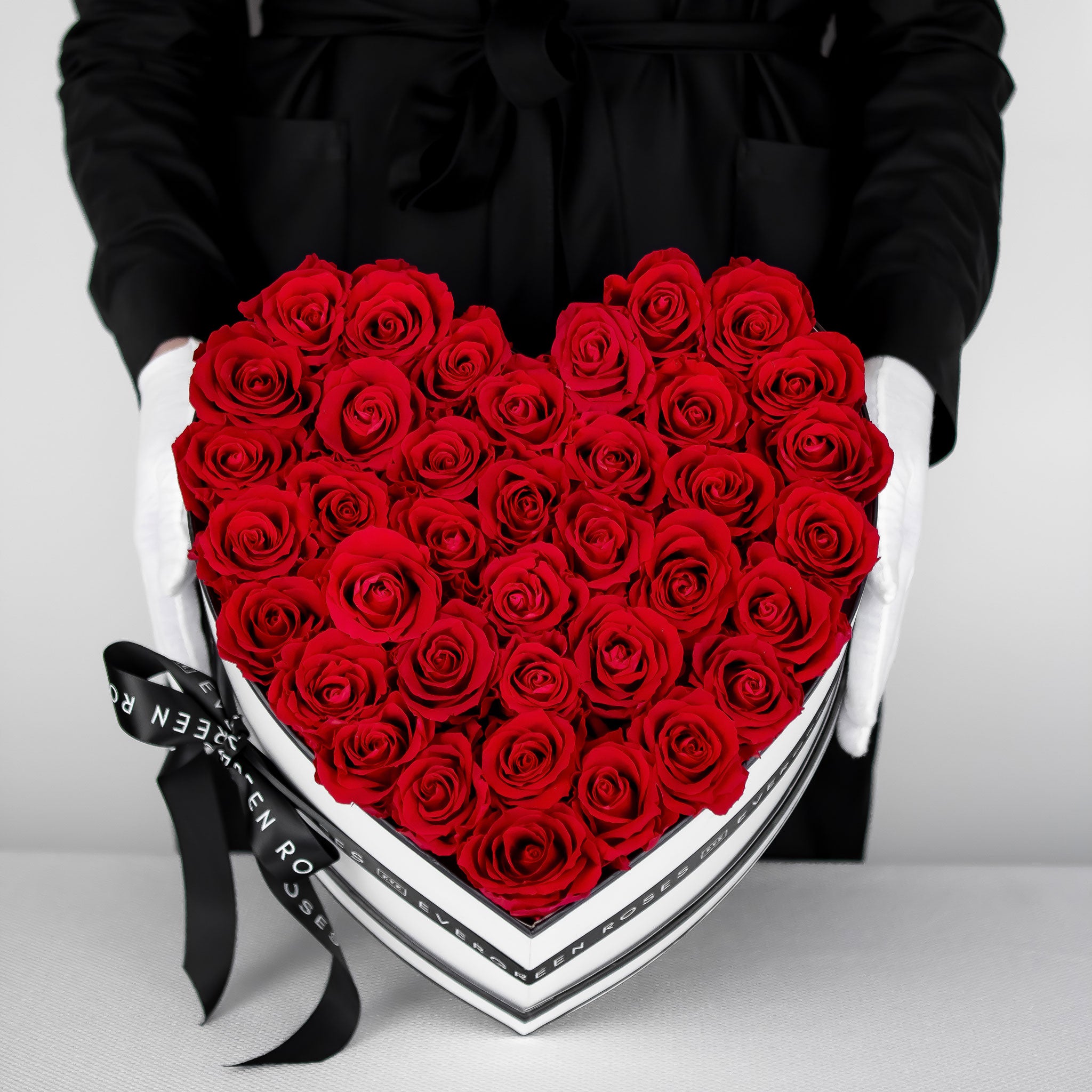 Romantic heart preserved roses centerpiece — perfect Valentine’s or anniversary gift